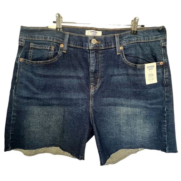 NWT Denzim By Levi’s Dark Wash Cut Off High Rise Denim shorts - Picture 1 of 6